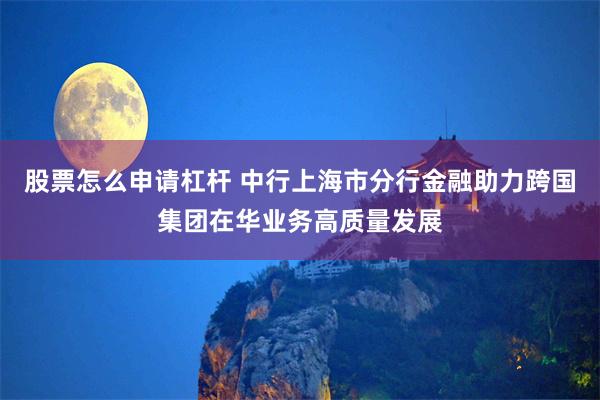 股票怎么申请杠杆 中行上海市分行金融助力跨国集团在华业务高质量发展